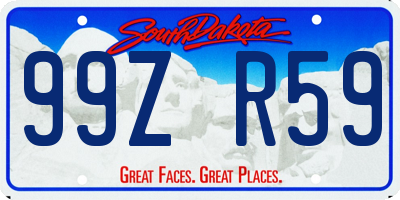 SD license plate 99ZR59