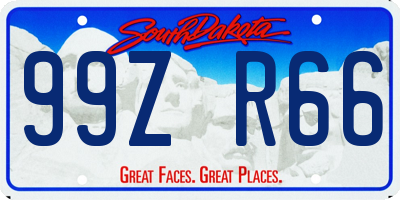 SD license plate 99ZR66