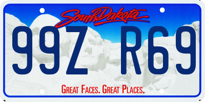 SD license plate 99ZR69