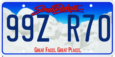 SD license plate 99ZR70