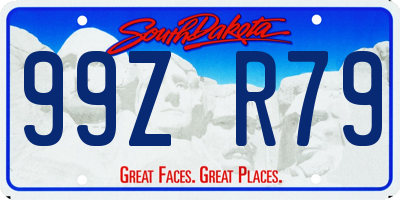 SD license plate 99ZR79