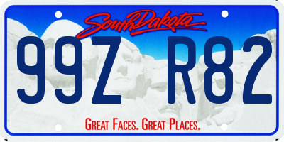 SD license plate 99ZR82