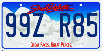 SD license plate 99ZR85