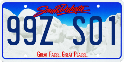 SD license plate 99ZS01