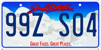 SD license plate 99ZS04