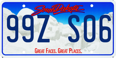 SD license plate 99ZS06