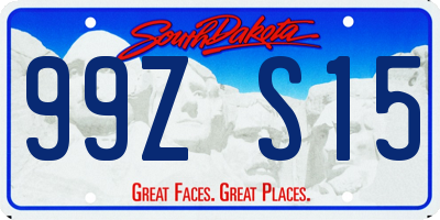 SD license plate 99ZS15