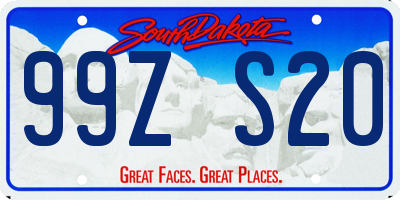 SD license plate 99ZS20