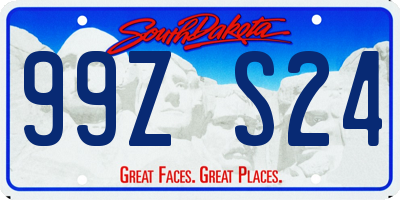 SD license plate 99ZS24