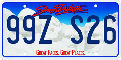 SD license plate 99ZS26