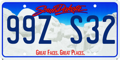SD license plate 99ZS32