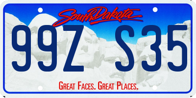 SD license plate 99ZS35