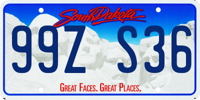 SD license plate 99ZS36
