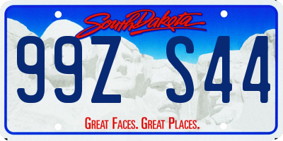 SD license plate 99ZS44