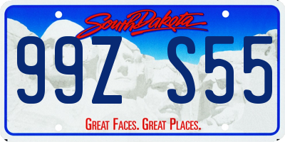 SD license plate 99ZS55