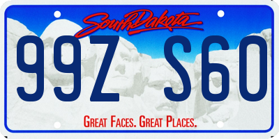 SD license plate 99ZS60