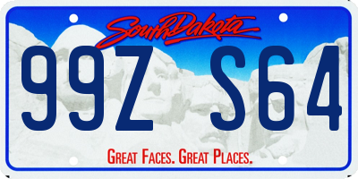 SD license plate 99ZS64