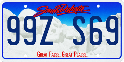SD license plate 99ZS69