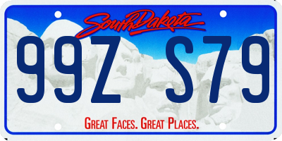 SD license plate 99ZS79