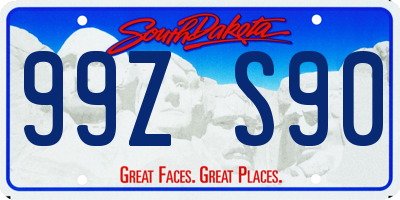 SD license plate 99ZS90