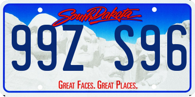 SD license plate 99ZS96