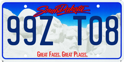 SD license plate 99ZT08