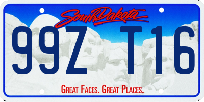 SD license plate 99ZT16