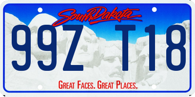 SD license plate 99ZT18