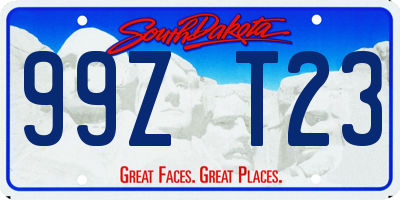 SD license plate 99ZT23
