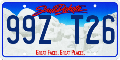 SD license plate 99ZT26