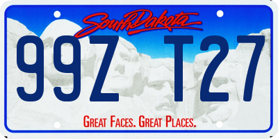 SD license plate 99ZT27