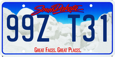 SD license plate 99ZT31
