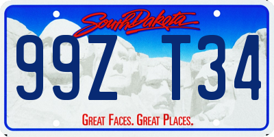 SD license plate 99ZT34