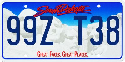 SD license plate 99ZT38