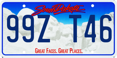 SD license plate 99ZT46