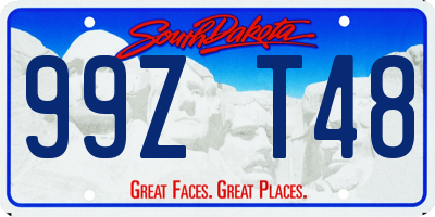 SD license plate 99ZT48