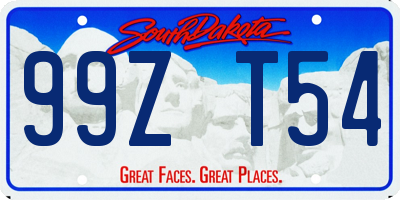 SD license plate 99ZT54