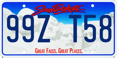 SD license plate 99ZT58