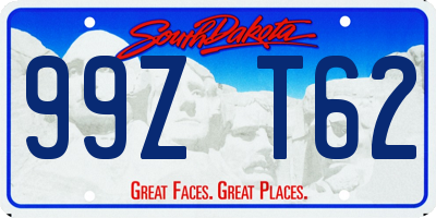 SD license plate 99ZT62
