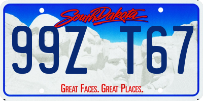 SD license plate 99ZT67