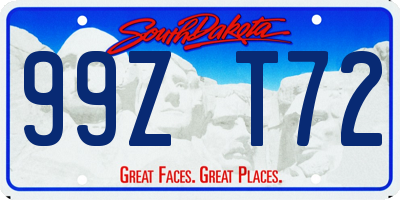 SD license plate 99ZT72