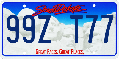 SD license plate 99ZT77