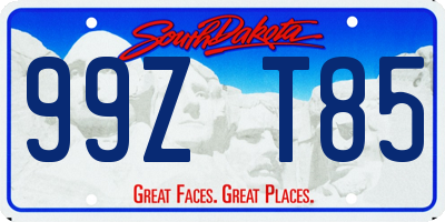 SD license plate 99ZT85