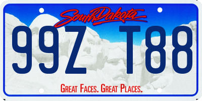 SD license plate 99ZT88