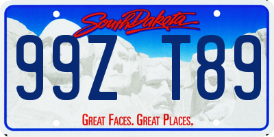 SD license plate 99ZT89