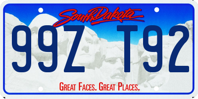 SD license plate 99ZT92