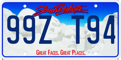 SD license plate 99ZT94