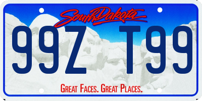 SD license plate 99ZT99