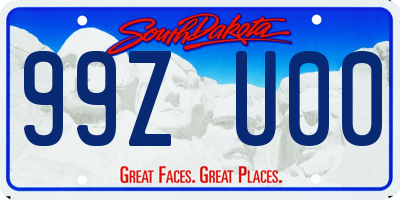 SD license plate 99ZU00