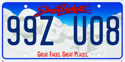 SD license plate 99ZU08